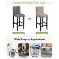 thumbnail image 3 of Japanese Bar Stool Covers Set of 4, Grey Simple Traditional Flowers Leaves Pattern Stretch Washable Bar Chair Covers with Backs, Removable Pub Counter Height Chair Cover for Kitchen Dining Room Cafe, 3 of 7