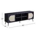 thumbnail image 3 of Simple Relax 2 Doors and 4 Open Compartments TV Stand with Metal Legs in Black Finish, 3 of 5