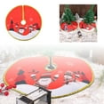 thumbnail image 2 of Christmas Gold Edged Tree Skirt Decoration Santa Print Christmas Tree Bottom Decoration Apron Party Decorations Set Event Horizon Party for Kids 3-5 Party Flags on A String Outdoor Event Planner, 2 of 3