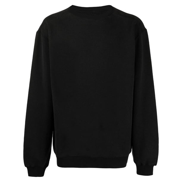 UCC - Sudadera / Top básica gruesa mangas Set-in Modelo 50/50 Hombre caballero (Negro)