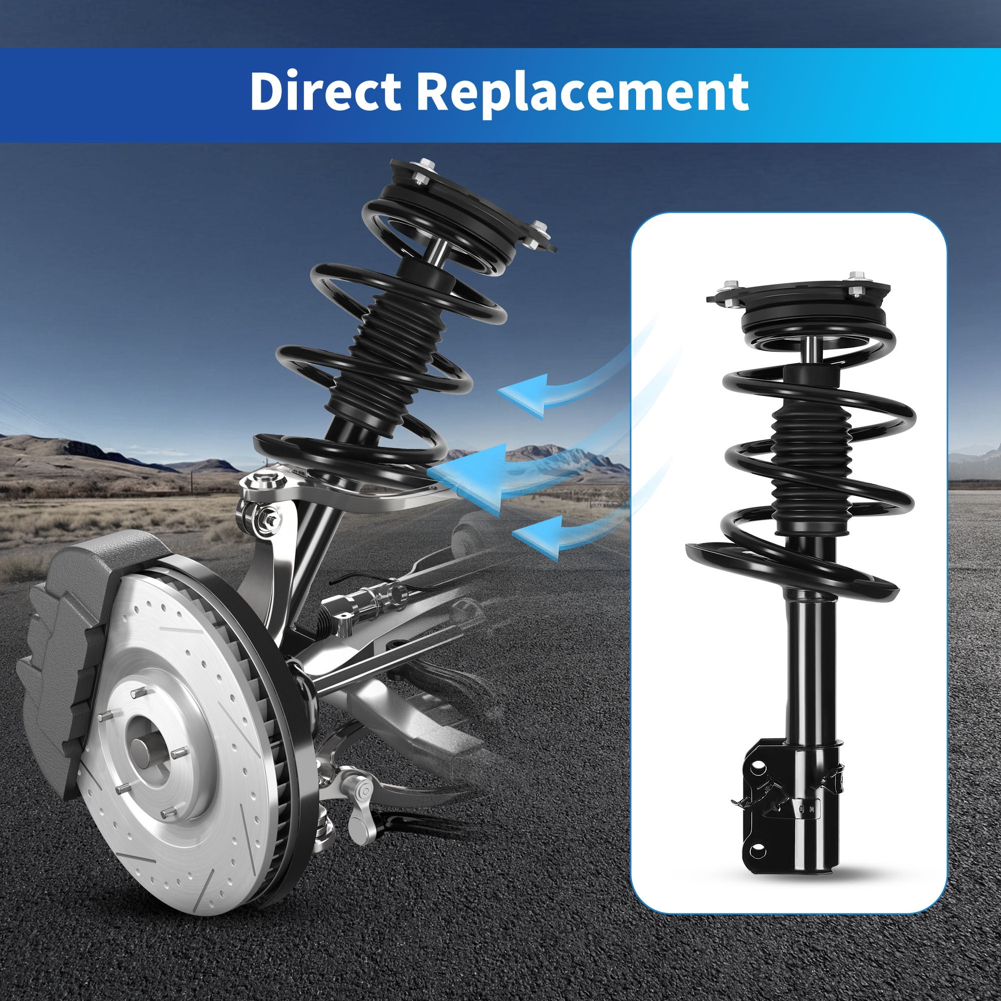 LEDKINGDOMUS Front Complete Strut Assembly for 2009-2014 Nissan Maxima Sedan FWD 3.5L | Quick Strut Replacement | Pre-Assembled Shock & Coil Spring Kit