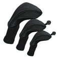 thumbnail image 4 of 3pcs Mesh Golf Cover Headcover with No. Tag for 400cc Driver , Black, 31cm, 4 of 8