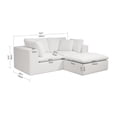 thumbnail image 2 of 78.8" Modular Sectional Sofa, L Couches for Living Room, Plush Corduroy Compressed Couch, 3PC Free Combination, No Assembly Required, White, 2 of 7