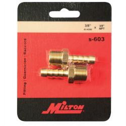MILTON INDUSTRIES INC 3/8 MALE HOSE END 2PK