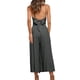 thumbnail image 4 of Txlixc Mono de verano para mujer Tirantes finos ajustables Cintura alta Pierna ancha Mono recortado Mamelucos con bolsillos Txlixc  Estilo de ocio, 4 of 5
