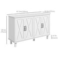 thumbnail image 3 of HOMCOM Coffee Bar Cabinet, Buffet Sideboard w/ Barn Doors, Adjustable Shelf, 3 of 10