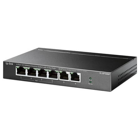 UPC: 0845973088071 | TP-Link 6 Port Fast Ethernet 10/100Mbps PoE Switch | 4 PoE+ Ports @ 67W | Plug & Play | Sturdy Metal w/Shielded Ports | Limited Lifetime Protection | Extend Mode | Priority Mode (TL-SF1006P)