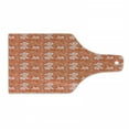 thumbnail image 1 of Burnt Orange Cutting Board, Hawaiian Hibiscus Pattern with Swirls and Curves on Background, Tempered Glass Cutting and Serving Board, Wine Bottle Shape, Burnt Orange and White, by Ambesonne, 1 of 1