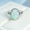 thumbnail image 3 of RatanGems Oval White Opal Gemstone Wedding Ring, 925 Sterling Silver, 3 of 6
