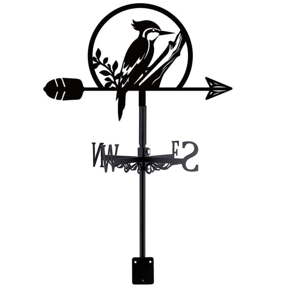 Iron Wind Direction Indicator Weathervane for Outdoor Garden Wind Measuring Tool Woodpecker 265x358mm