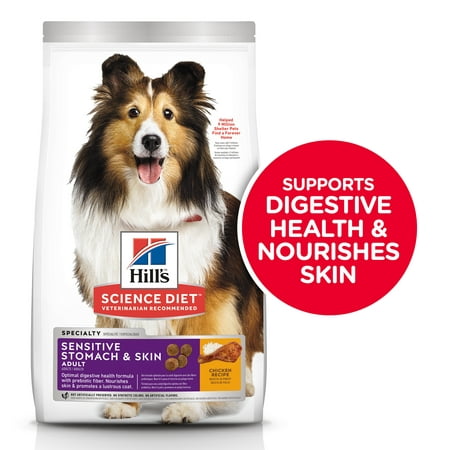 Hill's Science Diet (Spend $20, Get $5) Adult Sensitive Stomach & Skin Chicken Recipe Dry Dog Food, 30 lb bag-See description for rebate (Best Dog Food For Sensitive Skin)
