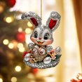 thumbnail image 3 of asddcavvf Easter Bunny 2D Flat Acrylic Keychain Car Rearview Backpack Small Pendant Cat Memorial, 3 of 3