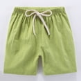 thumbnail image 3 of GYRATEDREAM Toddler Boy Summer Shorts, Boys Summer Cotton Linen Active Jogger Shorts Drawstring Elastic Waist Running Shorts for 9-11Y, 3 of 8