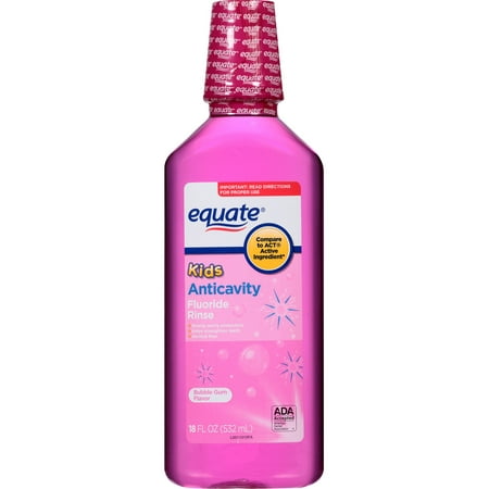 (2 pack) Equate Kids Anticavity Flouride Rinse, Bubble Gum, 18 Fl