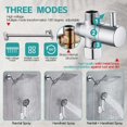 thumbnail image 4 of AIR-Shower Head,10 Inch High Pressure Rain Shower Head with Handheld Spray Combo, Adjustable Dual Rainfall Shower Head - Showerhead Comb Set with Extension Arm - 60 Inch Long Shower Hose (Sliver), 4 of 4