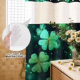 thumbnail image 3 of No Hook Shower Curtain, St. Patrick's Day Shower Curtains for Bathroom with See Through Top Window, Spring Green Clovers Botanical Herbs Waterproof & Washable Bath Curtain Extra Long 72"x84", 3 of 9