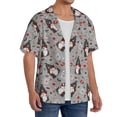 thumbnail image 4 of Naloa Halloween Gnome Men's Loose Fit Cuban Collar Short-Sleeve Shirt with Button-down and Chest Pocket for Everyday Wear Outings - XX-Large, 4 of 7