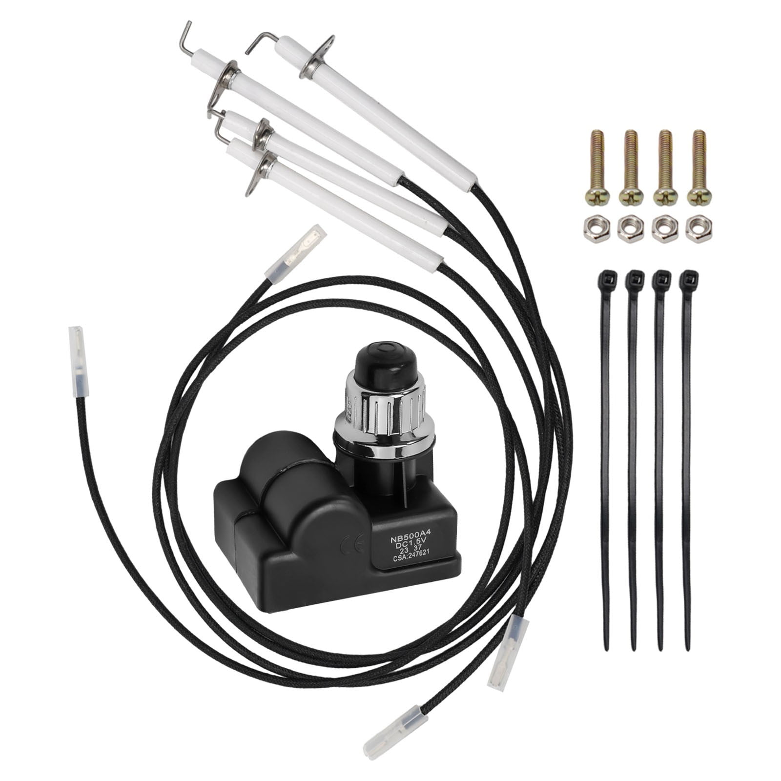 Grill Igniters Kit Replacement for Blackstone Grill 36 Inch Griddle, Push Button Electronic Battery Igniters Replacement Spark Plug Kit with 4 Electrode