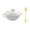 white cover handle, variant on jicheng Ceramic Salad Bowl with Handles 9.8oz Kitchen for Cereal Oatmeal Side Dishes gold cover handle