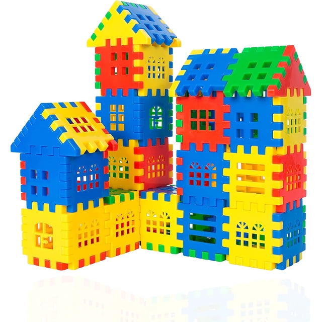 Bloques de construcción entrelazados para niños pequeños, juguetes educativos de bloques de construcción, juego de 155 piezas.