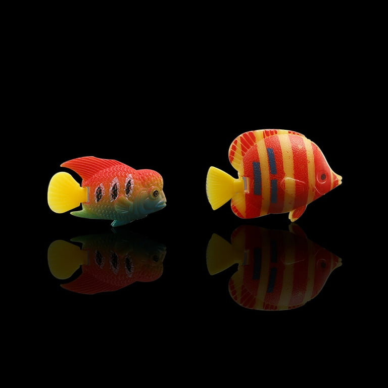 20pcs Plastic Artificial Fish Small Fish Simulation Fake Fish Floating Vivid Landscape Aquarium Ornament Decoration (Random Pattern), Size: 1.57 x