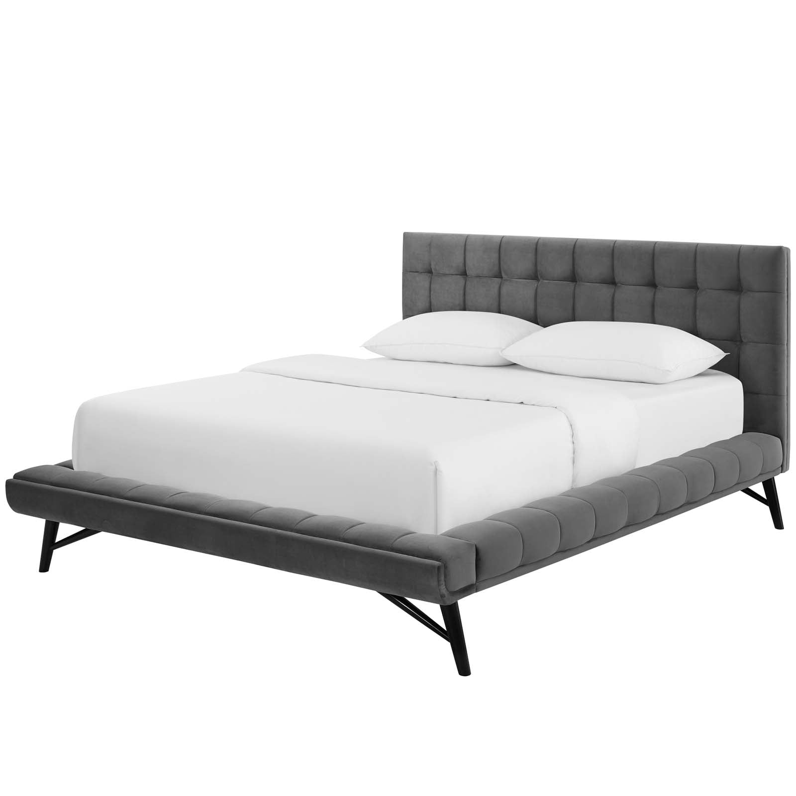 Contemporary Modern Urban Designer Bedroom Queen Size Platform Bed