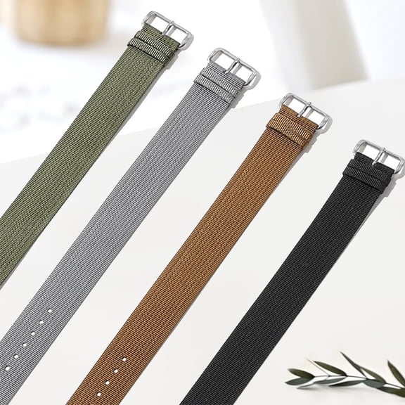 Nylon Sport Watch Band 20mm – Adjustable Soft Woven Replacement Strap with Breathable Fabric and Stainless Steel Buckle for Men and Women