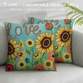 thumbnail image 3 of COMIO Sunflower Throw Pillow Covers Summer Outdoor Yellow Sunflowers Floral Throw Pillow Case For Sofa Bedroom Living Room Bed Couch Home Sweet Home Cushion Covers Decorative,, 3 of 5