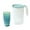 Light blue, variant on ZMKIAG Plastic Pitcher with Lid and 3 Cups Set, Plastic Water Pitcher with Lid BPA-FREE Carafes Mix Drinks Water Jug for Hot/Cold Juice Beverage Ice Tea, Transparent