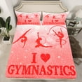 thumbnail image 2 of Castle Fairy Dance Gymnastics Girl 3pcs Twin Sheet Sets,Sparkling Sequin Twin Fitted Sheet,Red White Breathable Flat Sheet,Ultra Soft Home Decor, 2 of 7