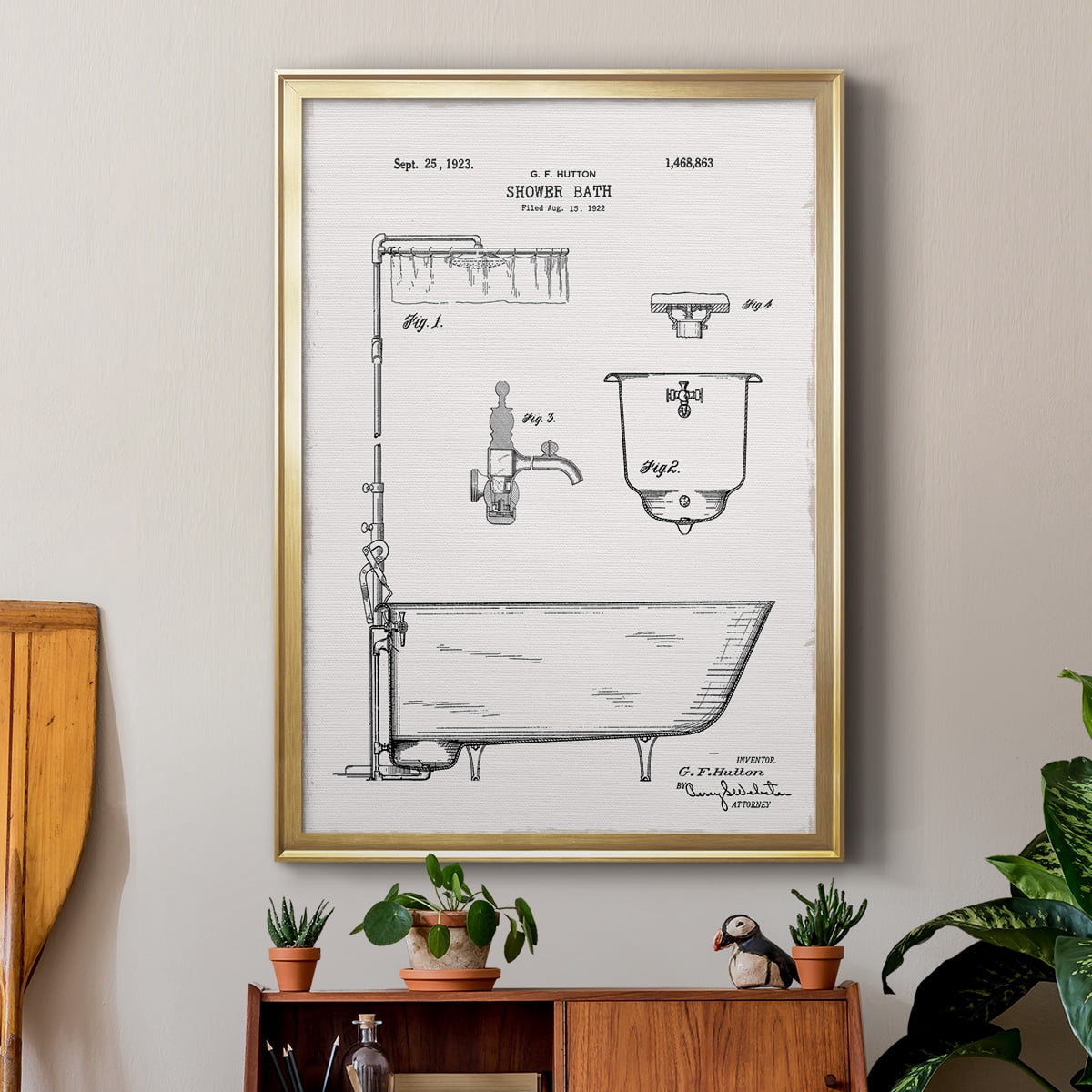 Vintage Bath I Premium Classic Framed Print - Ready to Hang