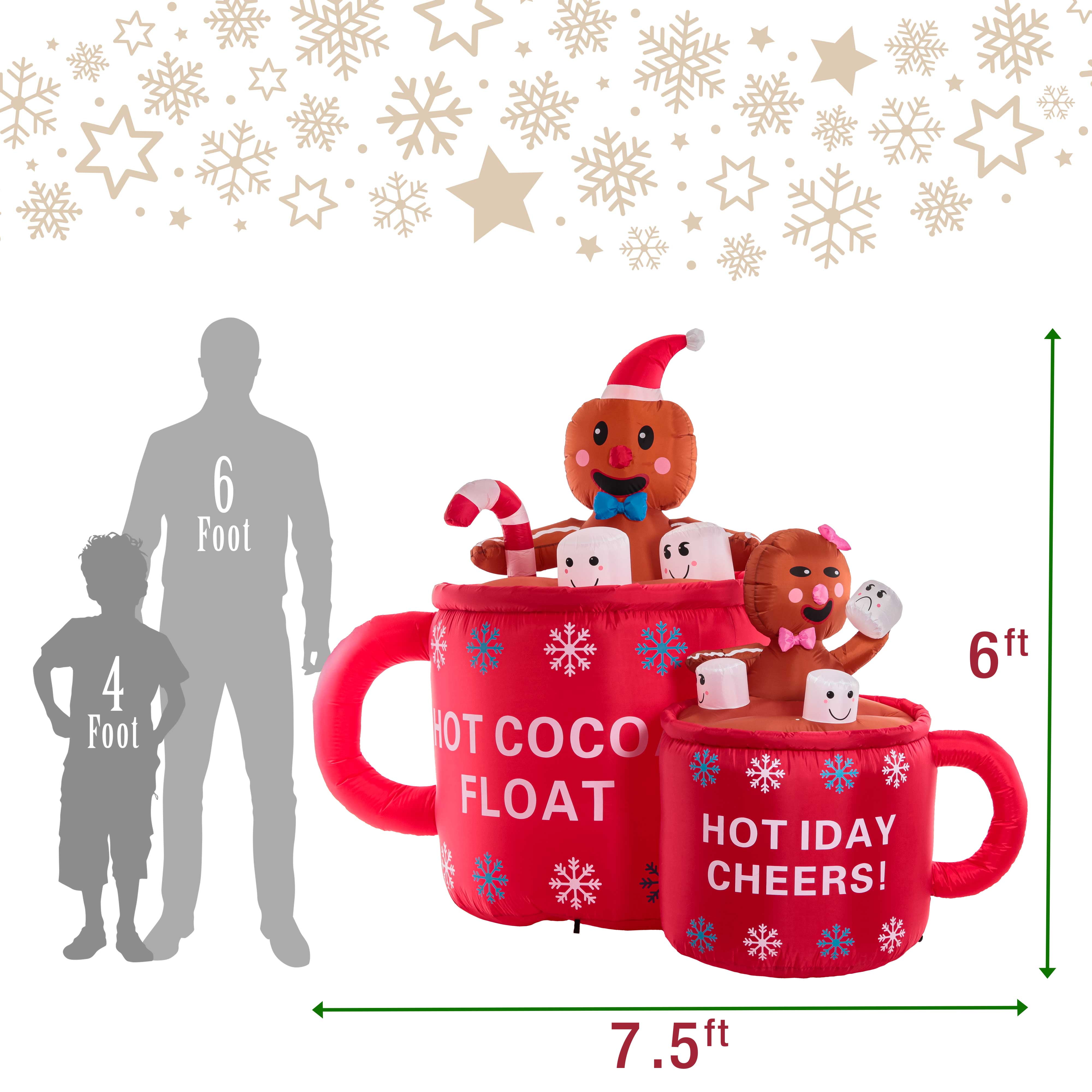 photo Hot Cocoa Mug Inflatable https www walmart com ip christmas masters 6 foot inflatable hot cocoa mug float cups holiday gingerbread man woman cookie marshmallows led lights indoor outdoor yard lawn de 587406651