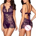 thumbnail image 2 of Falda de noche sexy Falda de fibra elástica con cuello en V Traje de vestir sexy y encantador, XL, Morado Eigraketly XX000129-16, 2 of 7