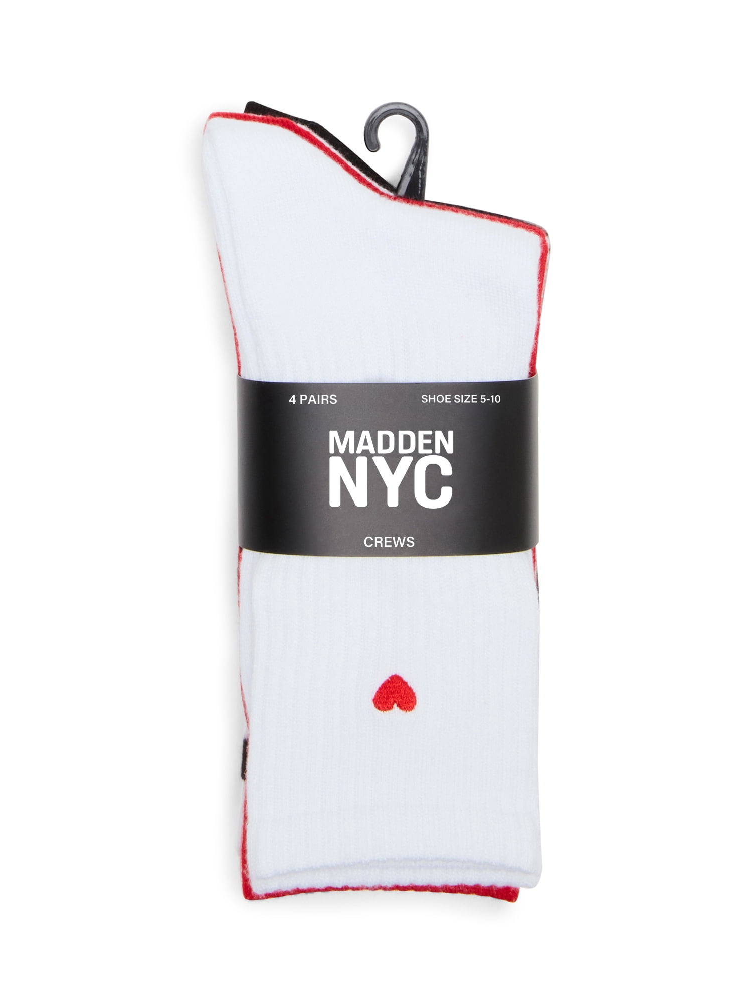 Madden NYC Women's Crew Socks, 4-Pack, Fits Shoe Size 5-10