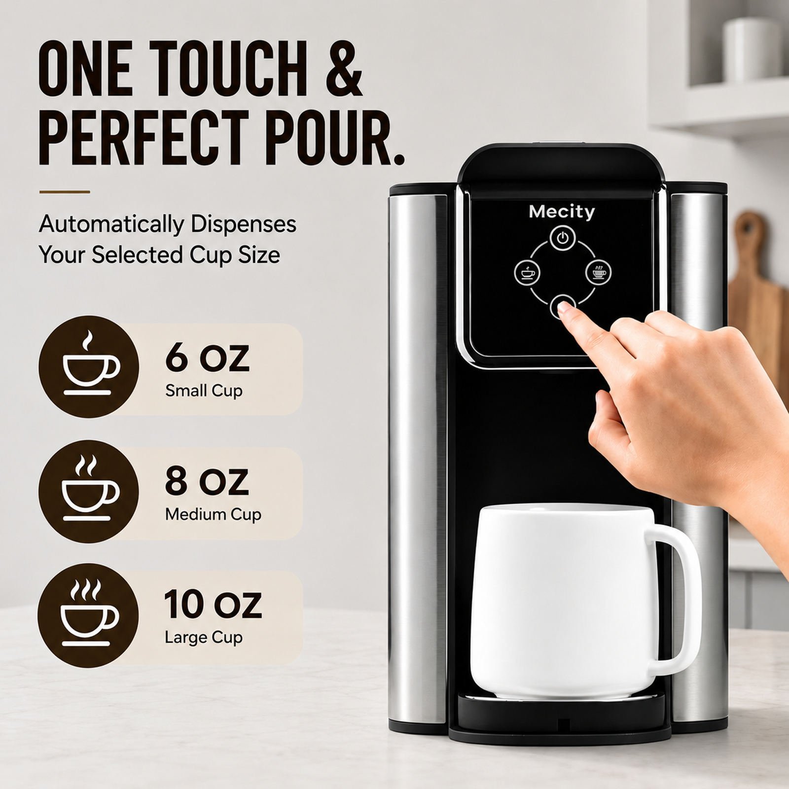 Mecity 3-in-1 Single Serve Coffee Maker, Black photo 4