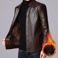 thumbnail image 2 of WINSTAND, abrigo para hombre, chaquetas casuales de motociclista con cremallera para hombre, nueva chaqueta de cuero para hombre, chaquetas de cuero para motocicleta de corte entallado para hombre, 2 of 5