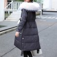thumbnail image 6 of LYXSSBYX Womens Long Sleeve Dress Hot Sale Clearance Women Winter Long Sleeve Hooded Padded Coat Outerwear, 6 of 9