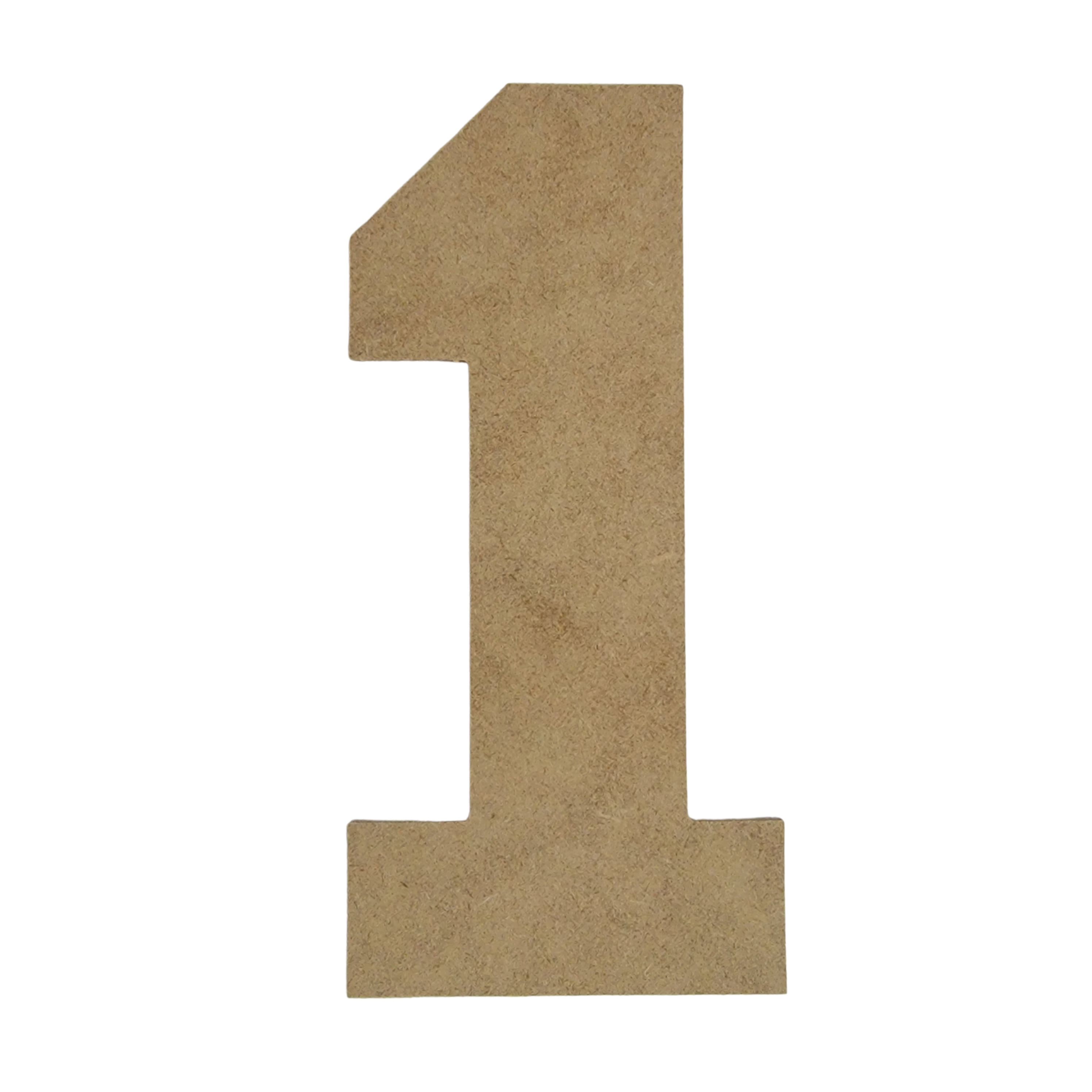 10 wooden number 1 unfinished collegiate font craft cutout 1 8 thick walmart com