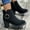 Black, variant on Tponi Snow Boots For Women Women Boots Wide Womens Chelsea Boots Round Toe High Heel Ankle-High Easter Slip-Resistant Boots