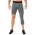 thumbnail image 1 of yeacher Men's Asymmetrical Basketball Compression Pants with Side Pockets, Patchwork Design, Grey, Size 2XL (21329#), 1 of 4