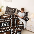 thumbnail image 3 of jejeloiu Tribal Wolf Bed Sheets,Geometric Pattern Full Size Sheets For Boys,Brown White,4pcs,1 Flat Sheet, 1 Fitted Sheet and 2 Pillowcases, 3 of 6