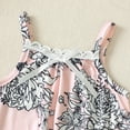 thumbnail image 5 of Infant Baby Girls Clothes 9 Months Girls Romper 12 Months Girls Sleeveless Suspender Bodysuit with Headband Pink, 5 of 7