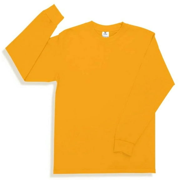 Yazbek Men's Heavy Weight (5.9-Ounce) Crew Neck Long Sleeve T-Shirt - Gold