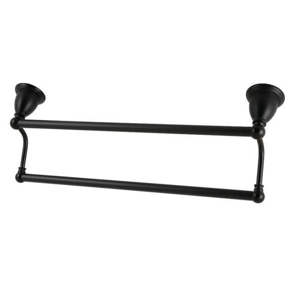 Kingston Brass BA175318MB 18 in. Heritage Dual Towel Bar, Matte Black