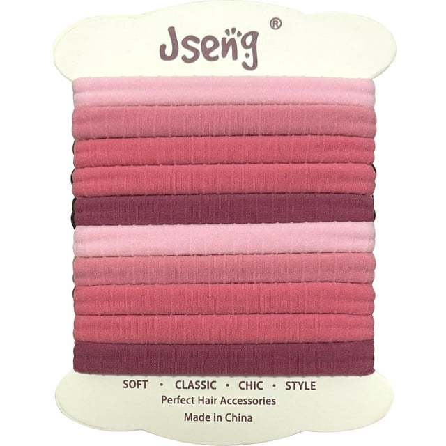 Jseng 10 paquetes de lazos para el cabello sin costuras para mujeres, sin daños, soportes elásticos para coletas, accesorios para el cabello para cabello grueso y rizado, rosa pastel