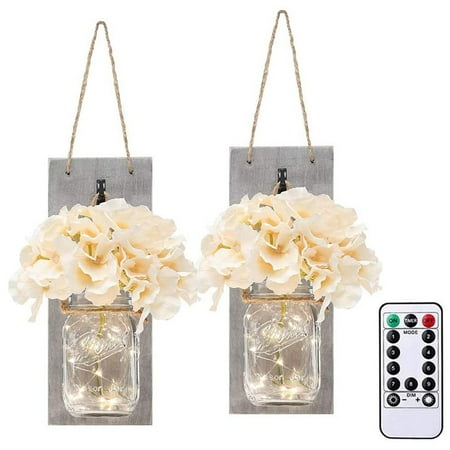 

YuanRX with Loft Room Vintage for Light Wall Packs 2 1 Sconce Flower Artificial Living Mason Set Wall Kitchen of LED light Home Essentials Dining Room Light Fixture Room Decor (Clearance)