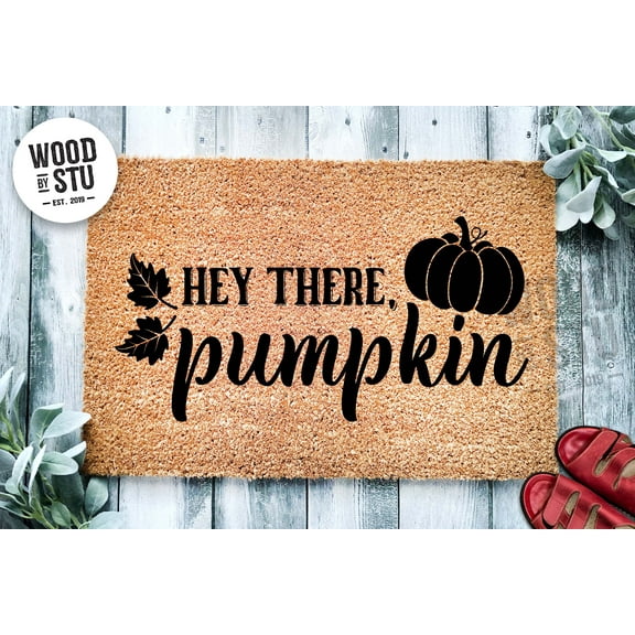 Hey There Pumpkin v2 Door Mat | Fall Doormat | Welcome Mat | Pumpkin Door Mat | Fall Autumn Decor Gift | Home Doormat | Custom Doormat