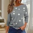 thumbnail image 5 of Jsaierl Women's 3/4 Sleeve Tops Plus Size Crew Neck Shirts Cute Print Petite Blouses Flowy Holiday Tunic Top S-3XL, 5 of 9