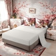 thumbnail image 4 of Manfei Traditional Geisha Bedding Comforter Set for Home, Maple Pagoda Full Bedding Set for Office, Red White Gold, Gray Reversible7 Pieces, 4 of 6
