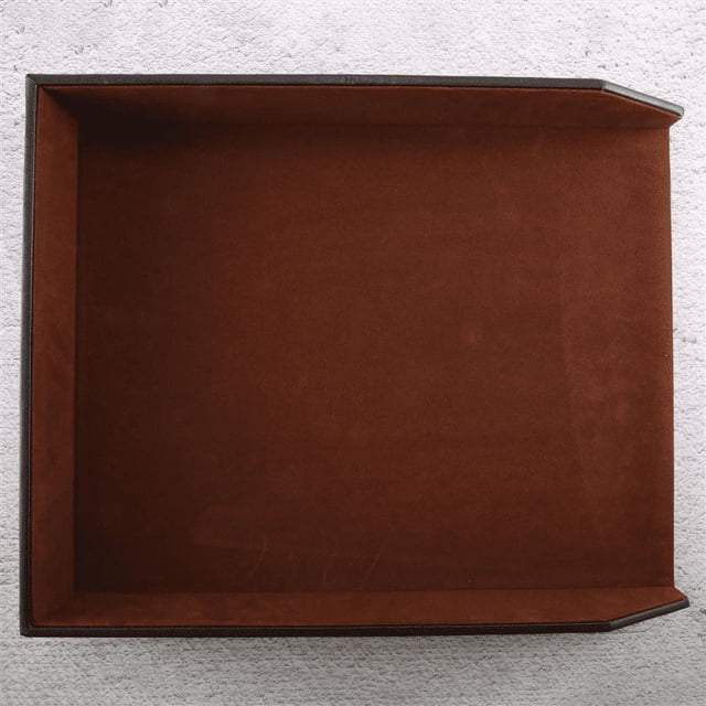 PU Leather Collection Letter Tray, Document Desk Organizer,Stackable Office File Document Tray Holder (Brown)